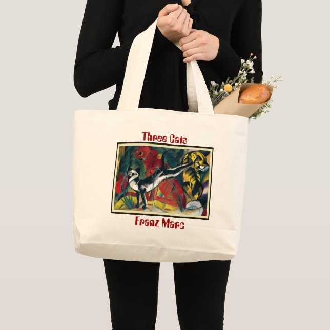 Tres gatos de Franz Marc - Bolsa de tela tote (Anverso (producto))
