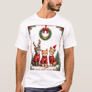 Tres gatos divertidos Navidades gato feo suéter de