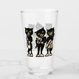 Tres gatos negros ojos verdes tocando música