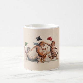 Tres gatos que caen de Louis Wain; Taza animal