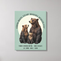 Tres Generaciones Familia de Osos Lienzo Personali