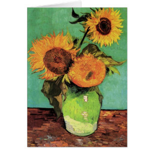 Tres girasoles en un florero de Vincent van Gogh