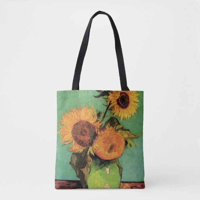 Tres girasoles en una bolsa de Vincent van Gogh (Anverso)