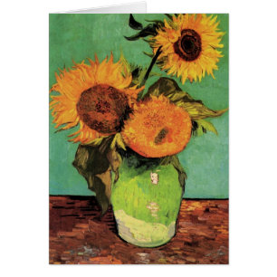 Tres girasoles en una bolsa de Vincent van Gogh