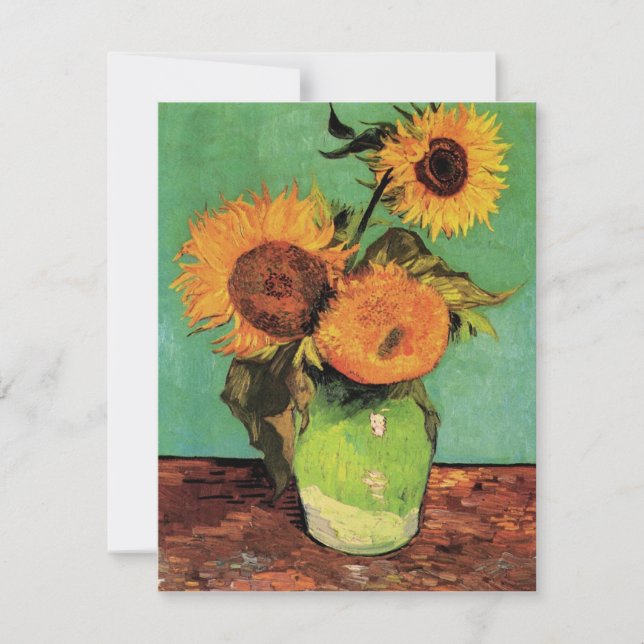 Tres girasoles en una bolsa de Vincent van Gogh (Anverso)