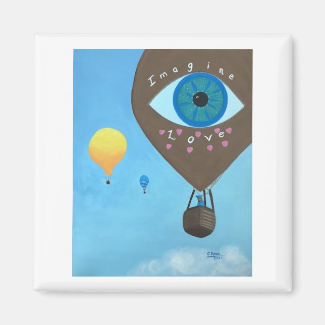 Tres globos de aire caliente imaginan los imanes d (Frente)