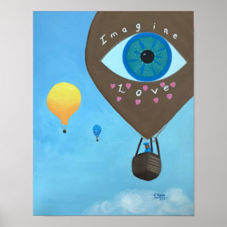 Tres globos de aire caliente se imaginan Posters d