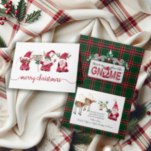 Tres Gnomos Reno Pintura Acuarela Cuadros Navidad