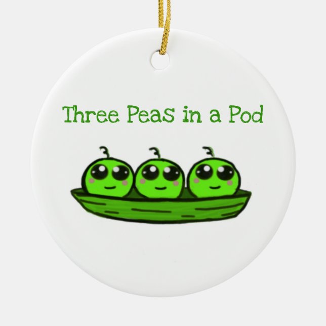 Tres guisantes en regalo de la ducha del ornamento (Frente)