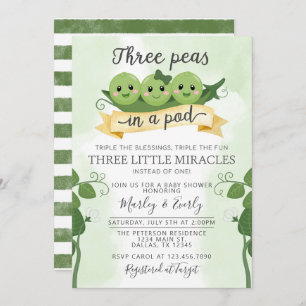Tres guisos en un triplete de invitación a Baby Sh