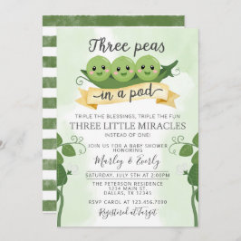 Tres guisos en un triplete de invitación a Baby Sh