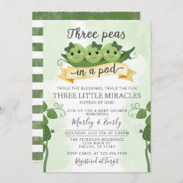 Tres guisos en un triplete de invitación a Baby Sh