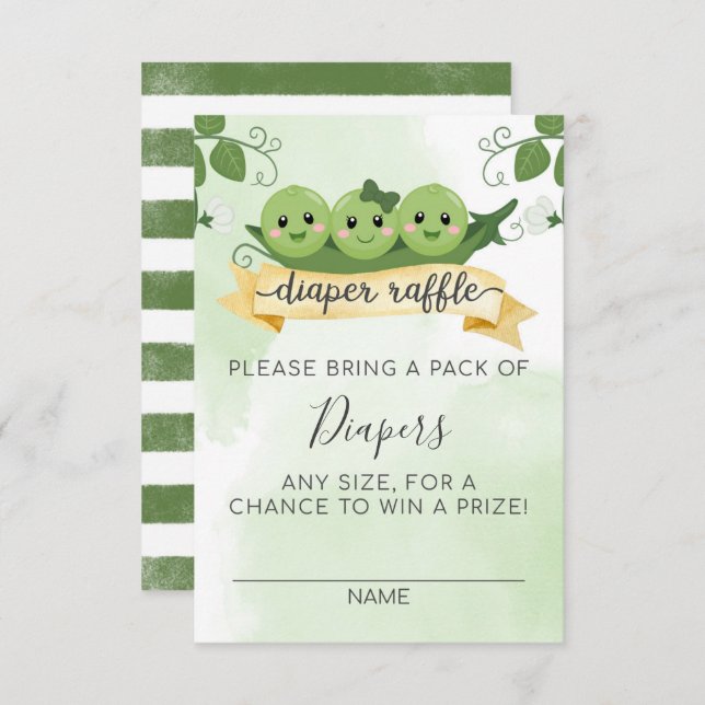 Tres guisos en una tarjeta Raffle Pod Diaper Inser (Anverso / Reverso)