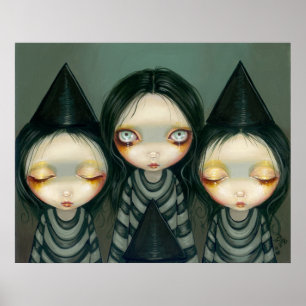 Tres Hermanas de Bruja flor de arte gótico Imprimi