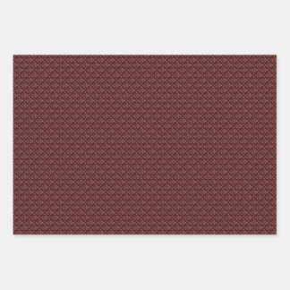 Tres hojas de envolvimiento Maroon & White Designe