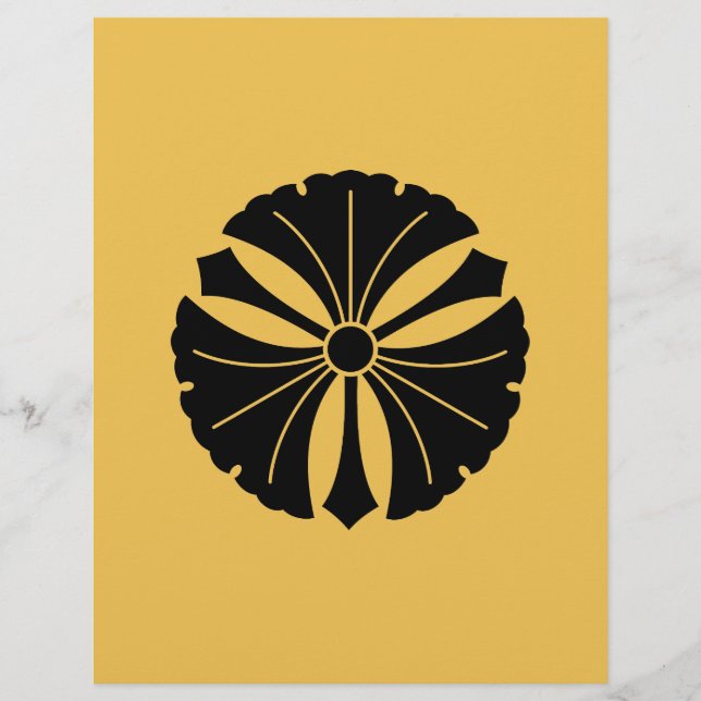 Tres hojas de ginkgo con espadas (Anverso)
