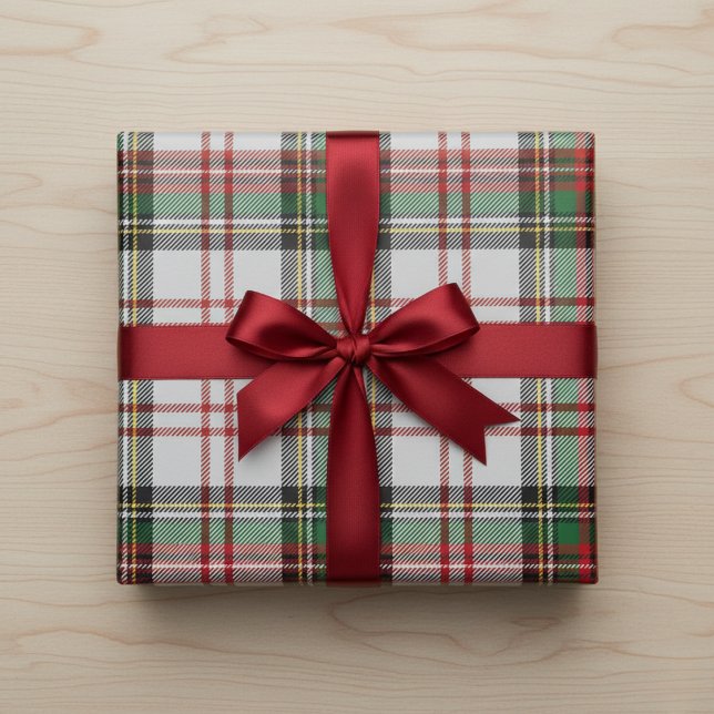 Tres Hojas De Papel De Envoltura De Stewart (Stewart Plaid Wrapping Paper Sheets)