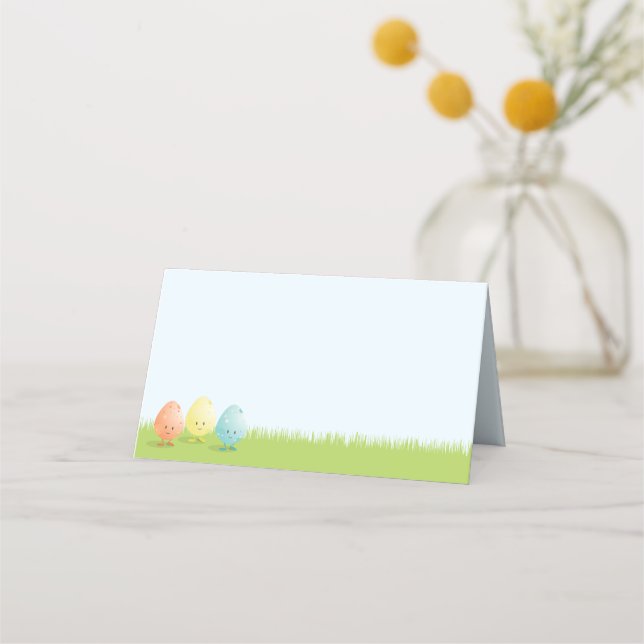 Tres huevos de Pascua | Tarjeta de mesa (Anverso)