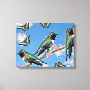 Tres Hummingbirds marcando la impresión de un lien