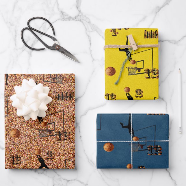 Tres imágenes de baloncesto, hojas de ajuste de re (Anverso)