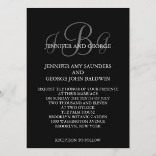 Tres Iniciales Monogramas Nombres Invitaciones de 