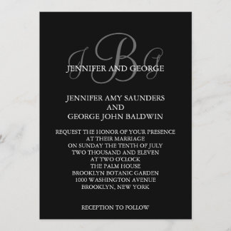 Tres Iniciales Monogramas Nombres Invitaciones de