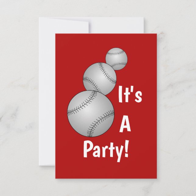 Tres invitaciones de Baseballs (Anverso)