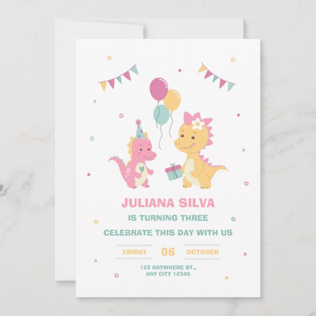 Tres invitaciones de cumpleaños ex (Anverso)