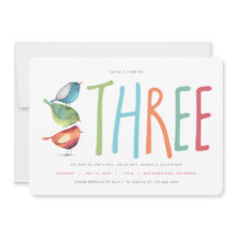 Tres invitaciones de fiesta de cumpleaños