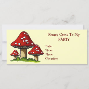 Tres invitaciones de fiesta de Toadstools: Arte or