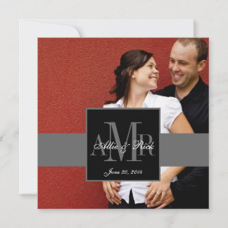 Tres invitaciones de matrimonio fotográfico monogr