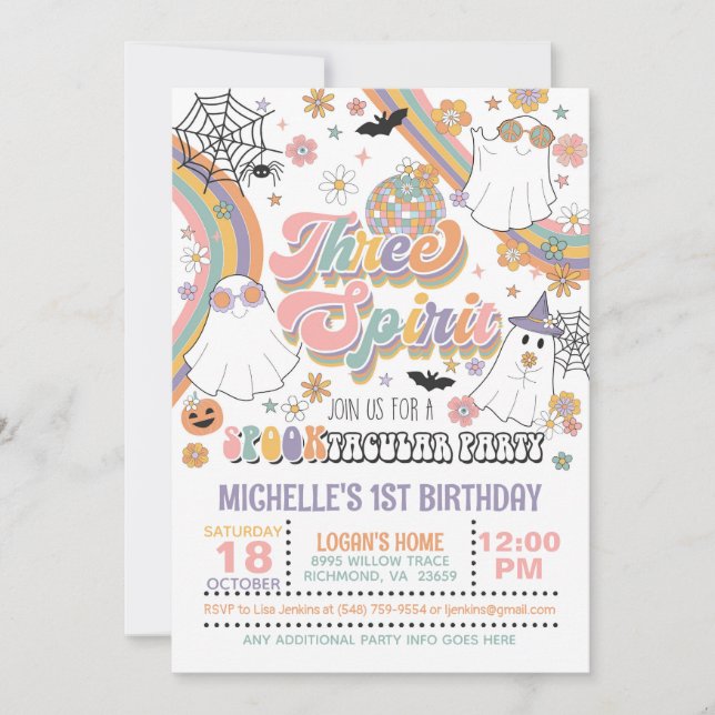 Tres invitaciones espirituales de tercer cumpleaño (Anverso)