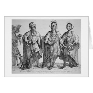 Tres jefes cherokees americanos, 1762 (grabado)