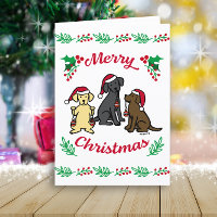 Tres Labradores y Adornos Navidad