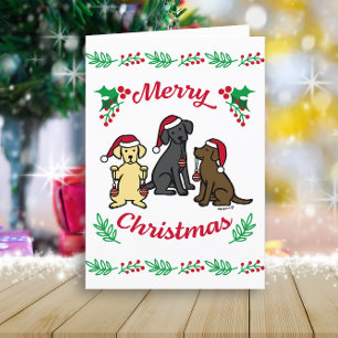 Tres Labradores y Adornos Navidad