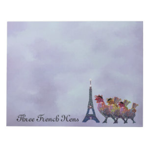 Tres libretas francesas de las gallinas