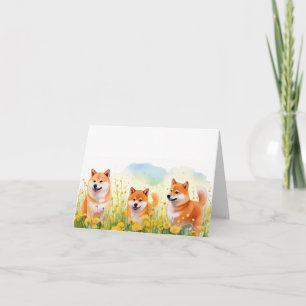 tres lindas tarjetas de felicitación shiba inus y 
