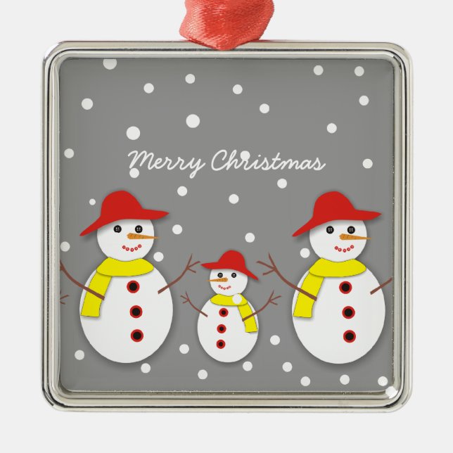 Tres lindos hombres de nieve personalizado adorno  (Frente)