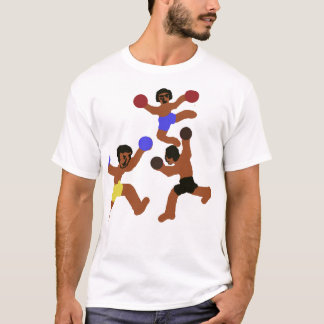 Tres luchadores - camiseta de movimiento dinámico