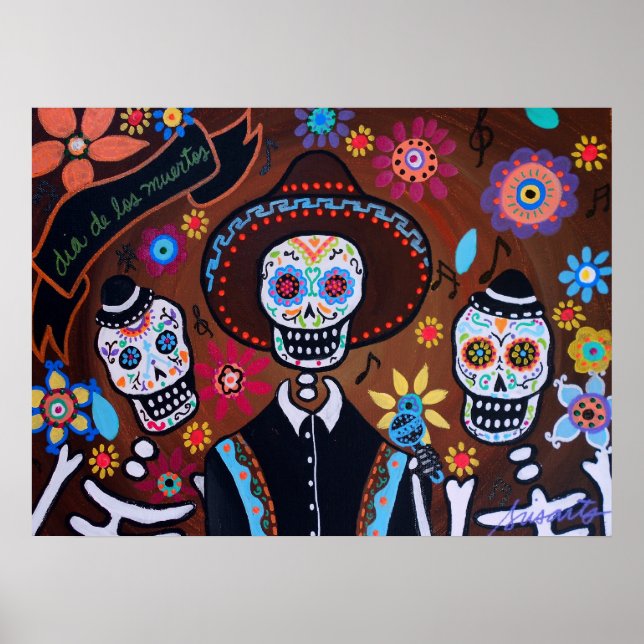 TRES MARIACHIS DAY DE LOS POSTERS MUERTOS (Frente)