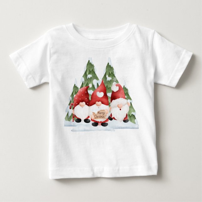 Tres Navidades de Gnome Camiseta Bebé (Anverso)