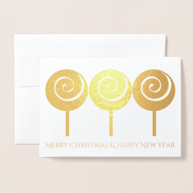 Tres Navidades De Lollipops Girados Tarjeta De Sal (Anverso con sobre)