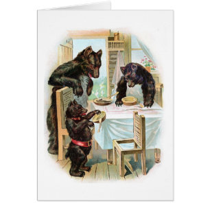 Tres osos comen las gachas de avena,