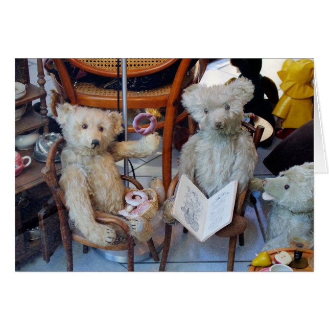 Tres osos de peluche felices (Anverso (Horizontal))