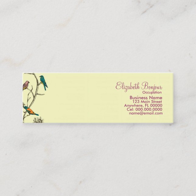 Tres pájaros hablando ~ tarjetas de negocios (Anverso)