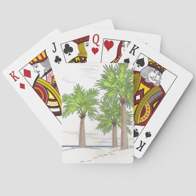 TRES PALMAS jugando cartas (Reverso)
