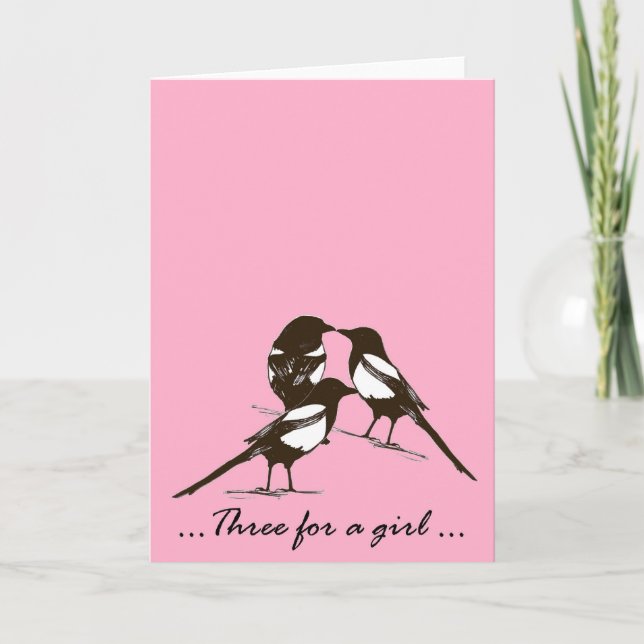 Tres para un chica - tarjeta de felicitaciones de (Anverso)