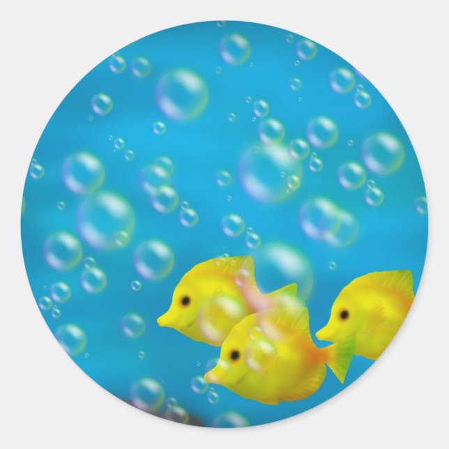 Tres Pegatinas de peces amarillos (Anverso)