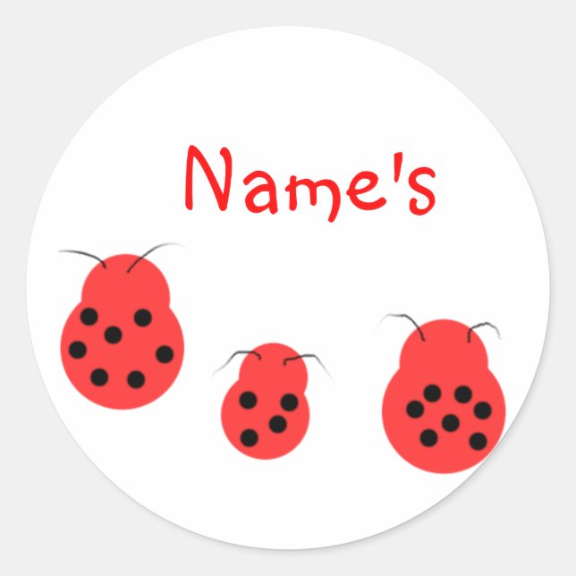 Tres Pegatinas del Personalizable Ladybugs (Anverso)