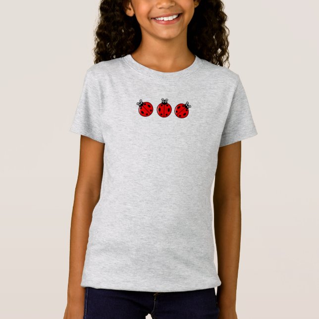 Tres Pequeños Ladybugs - Camiseta de finas Jersey  (Anverso)